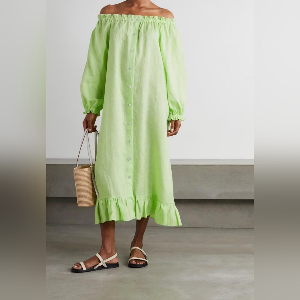 Sleeper lime green lounge dress,  one size - Picture 5 of 10
